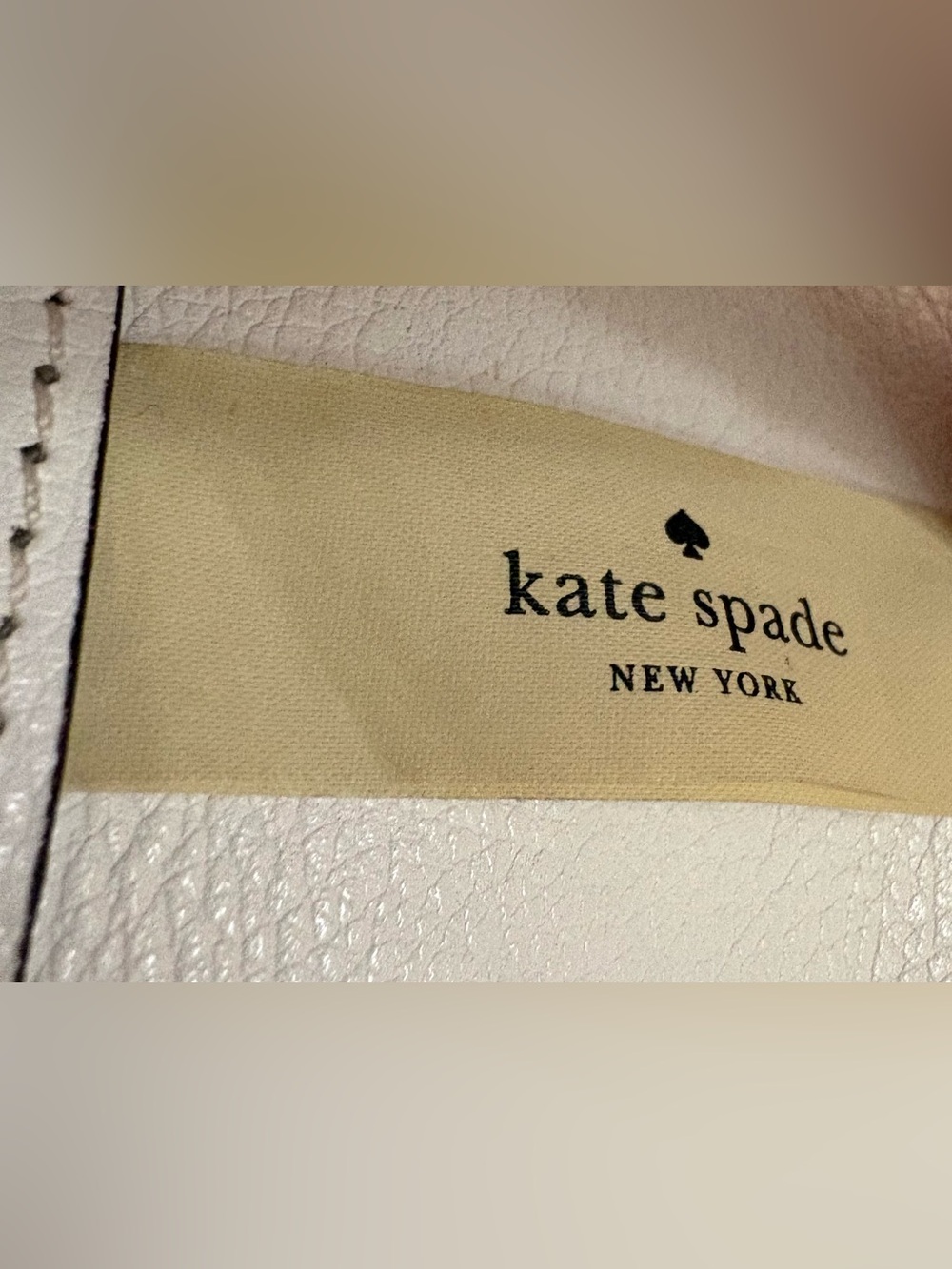 kate spade Reversible Leather Tote Gray Ivory Tassel Large - Picture 5 of 8